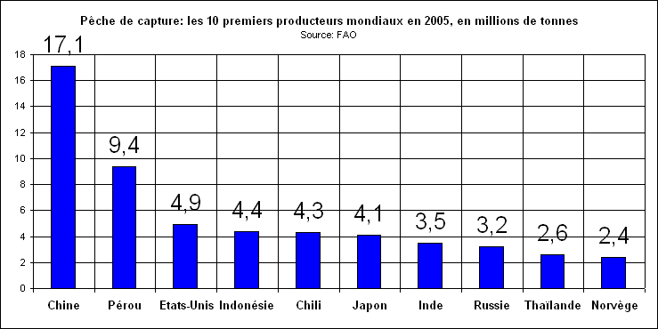 Rechstat-statistiques mondiales-graphique: la pche en 2005